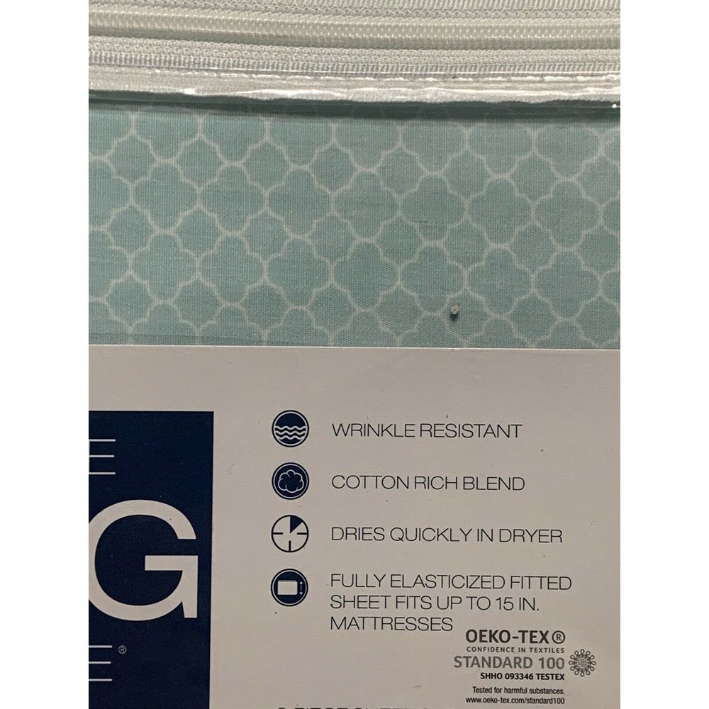 The Big One Twin Sheet Set - Blue Ditsy NWT - Picture 2 of 4